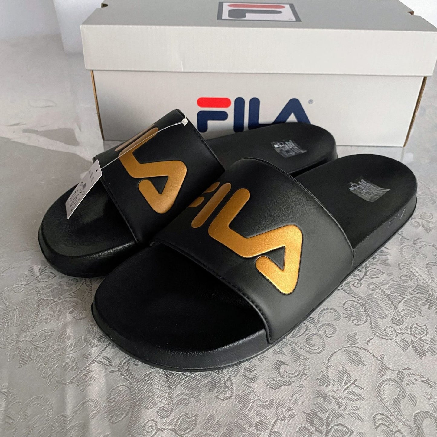 Fila Mens FSU Slides Black Gold