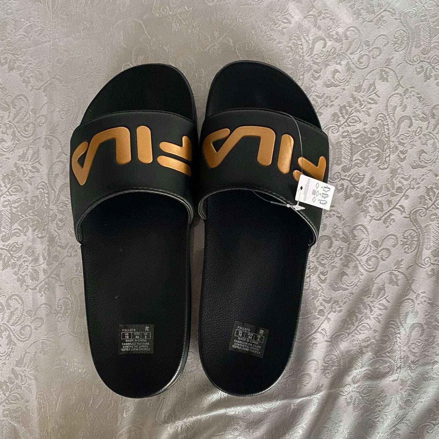 Fila Mens FSU Slides Black Gold
