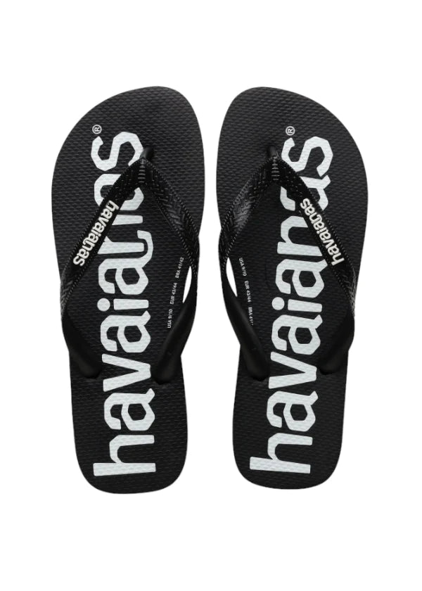 Havaianas Alpargatas Rubber Thongs Jandals Top Logo Mania FC Petro Black Mens
