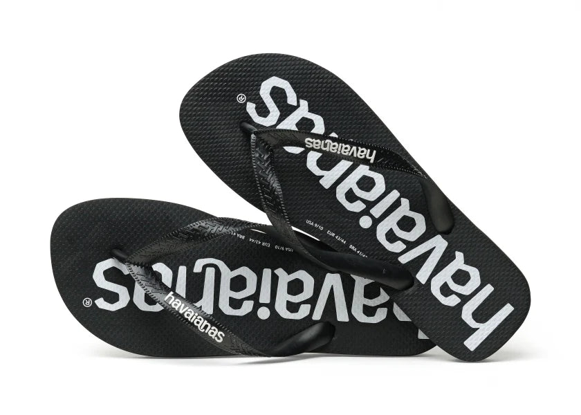 Havaianas Alpargatas Rubber Thongs Jandals Top Logo Mania FC Petro Black Mens