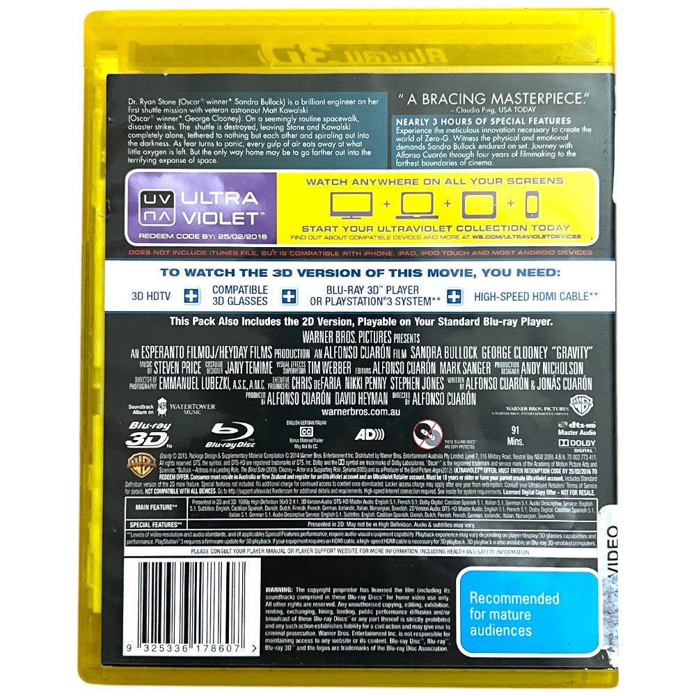 Gravity 3D - Blu-Ray