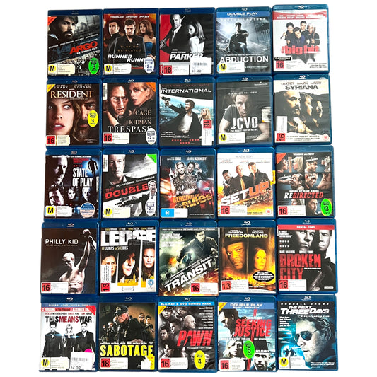 25 Thriller, Action Bulk Movies - Blu-Ray