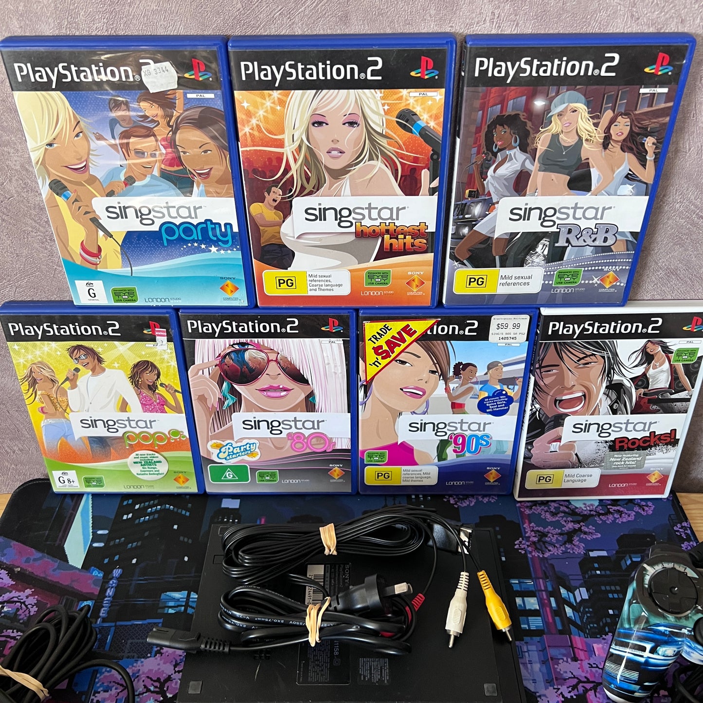 PlayStation 2 Console, Singstar Games & Microphones Bundle! - PS2